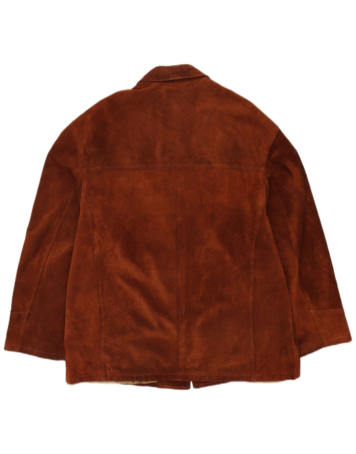 Chaqueta de ante vintage para hombre IT 52 XL cuero marrón