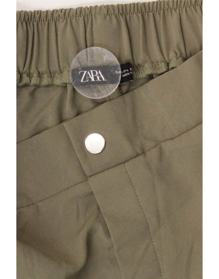 Zara Mujer Joggers Pantalones Cargo Grande W32 L26 Caqui