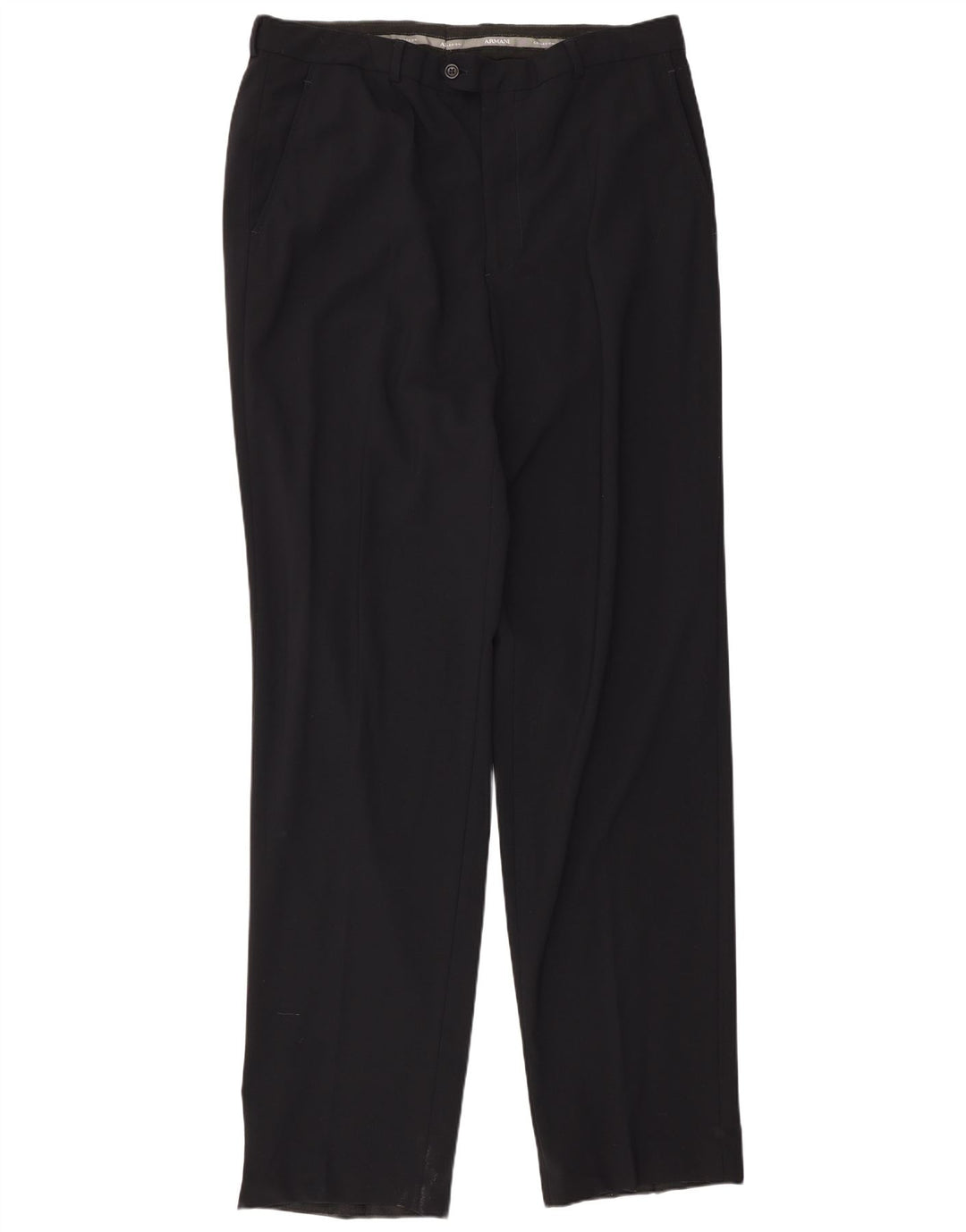 Armani Hombre Pantalones De Traje Rectos W34 L36 Negro