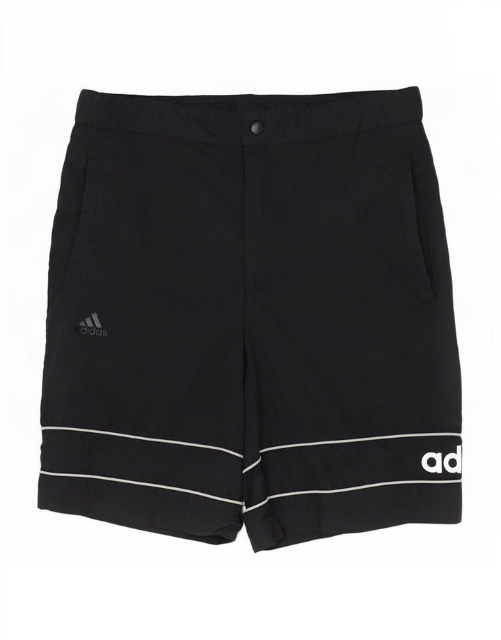 Adidas Pantalones cortos casuales gráficos para hombre W32 Poliéster negro mediano