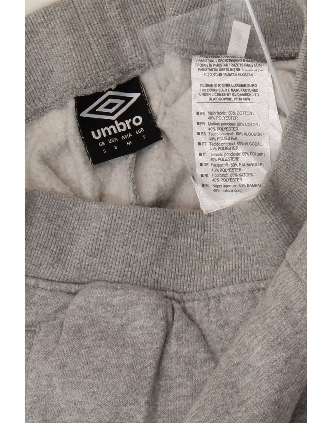 UMBRO Pantalones De Chándal Cortos Con Gráfico Para Hombre Algodón Gris Pequeño