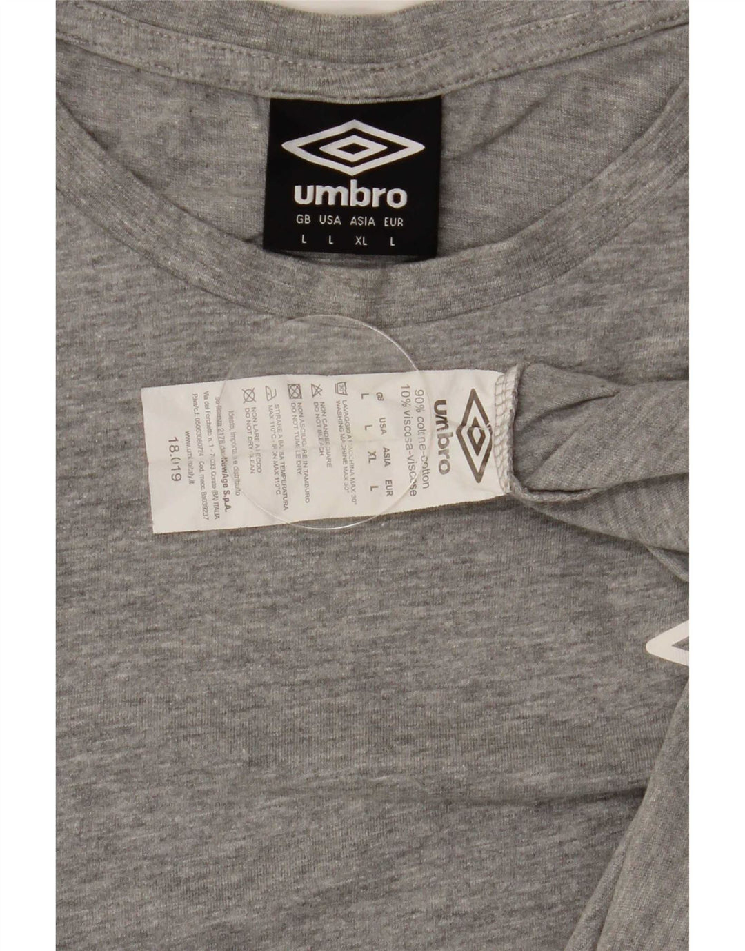 Camiseta Umbro Hombre Top Grande Gris Algodón