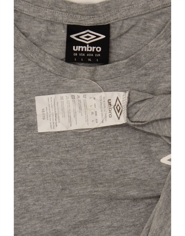 Camiseta Umbro Hombre Top Grande Gris Algodón