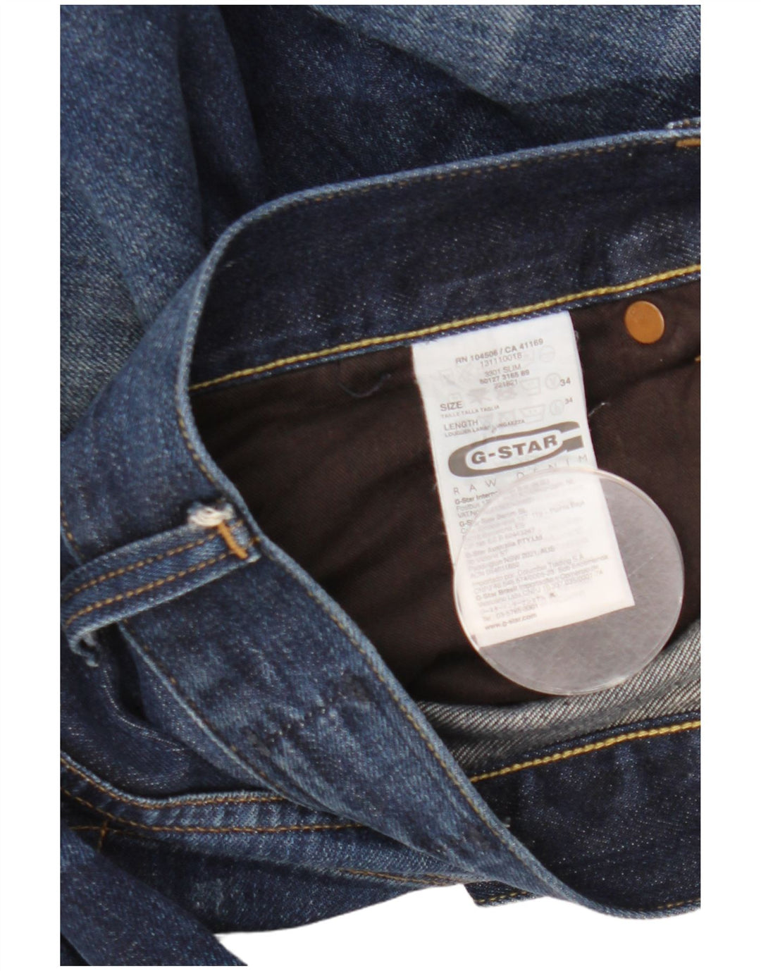 Vaqueros ajustados para hombre G-Star W34 L34 Algodón azul