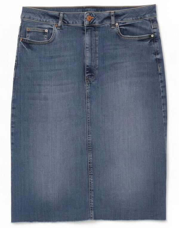 Falda vaquera para mujer Marks & Spencer UK 16 Large W34 L27 Algodón azul