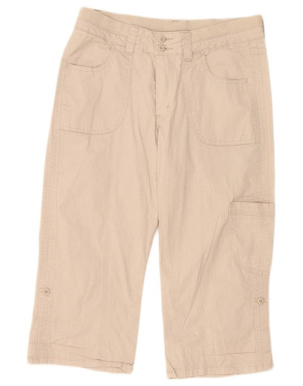 Lee Pantalones Capri Cargo para Mujer US 12 Grande W32 L20 Algodón Beige