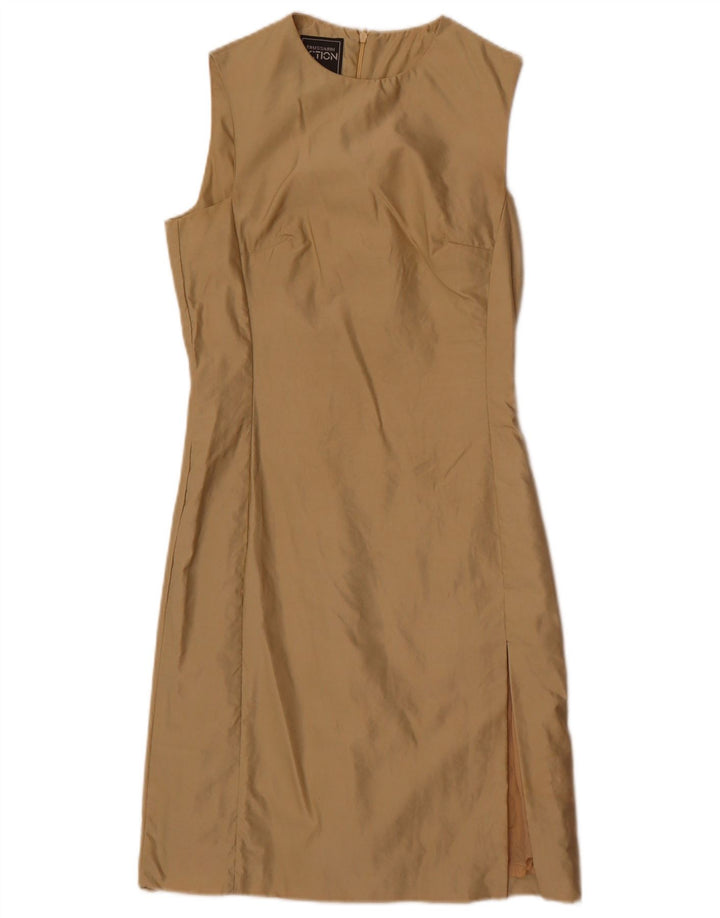 Trussardi Vestido Vaina Sin Mangas IT 40 Small Beige Poliamida