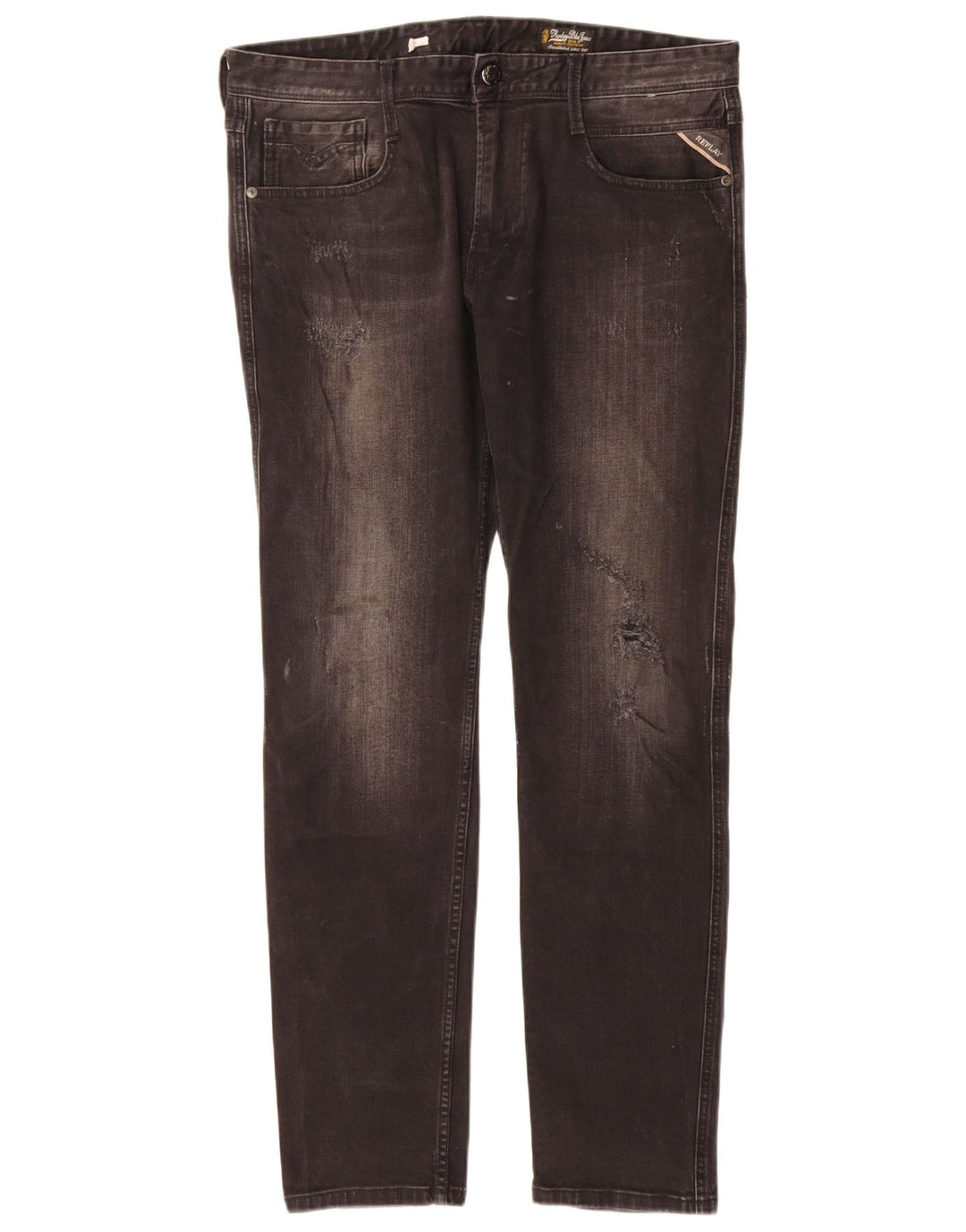Vaqueros ajustados desgastados para mujer Replay W34 L32 Negro