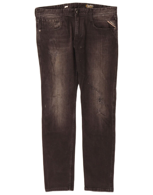 Vaqueros ajustados desgastados para mujer Replay W34 L32 Negro