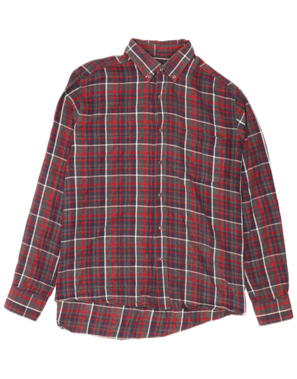 Dack's Mens Regular Fit Flannel Shirt Medium Red Plaid Cotton