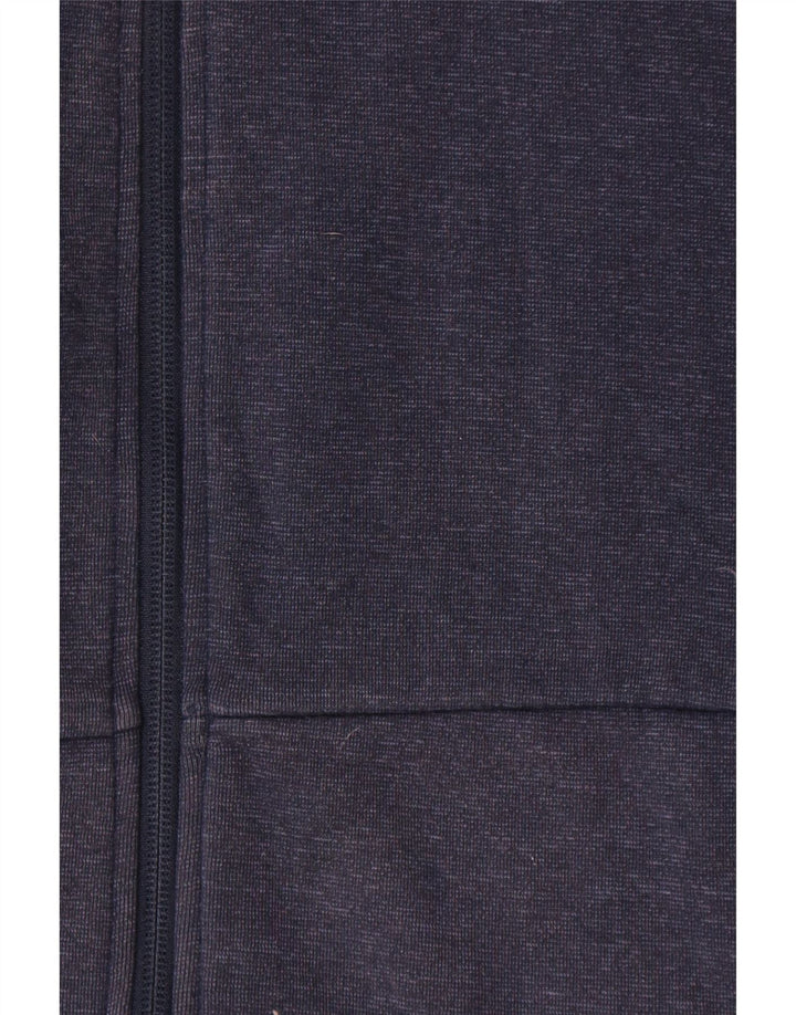Adidas Hombre Zip Sudadera Con Capucha Suéter Medio Azul Marino Algodón