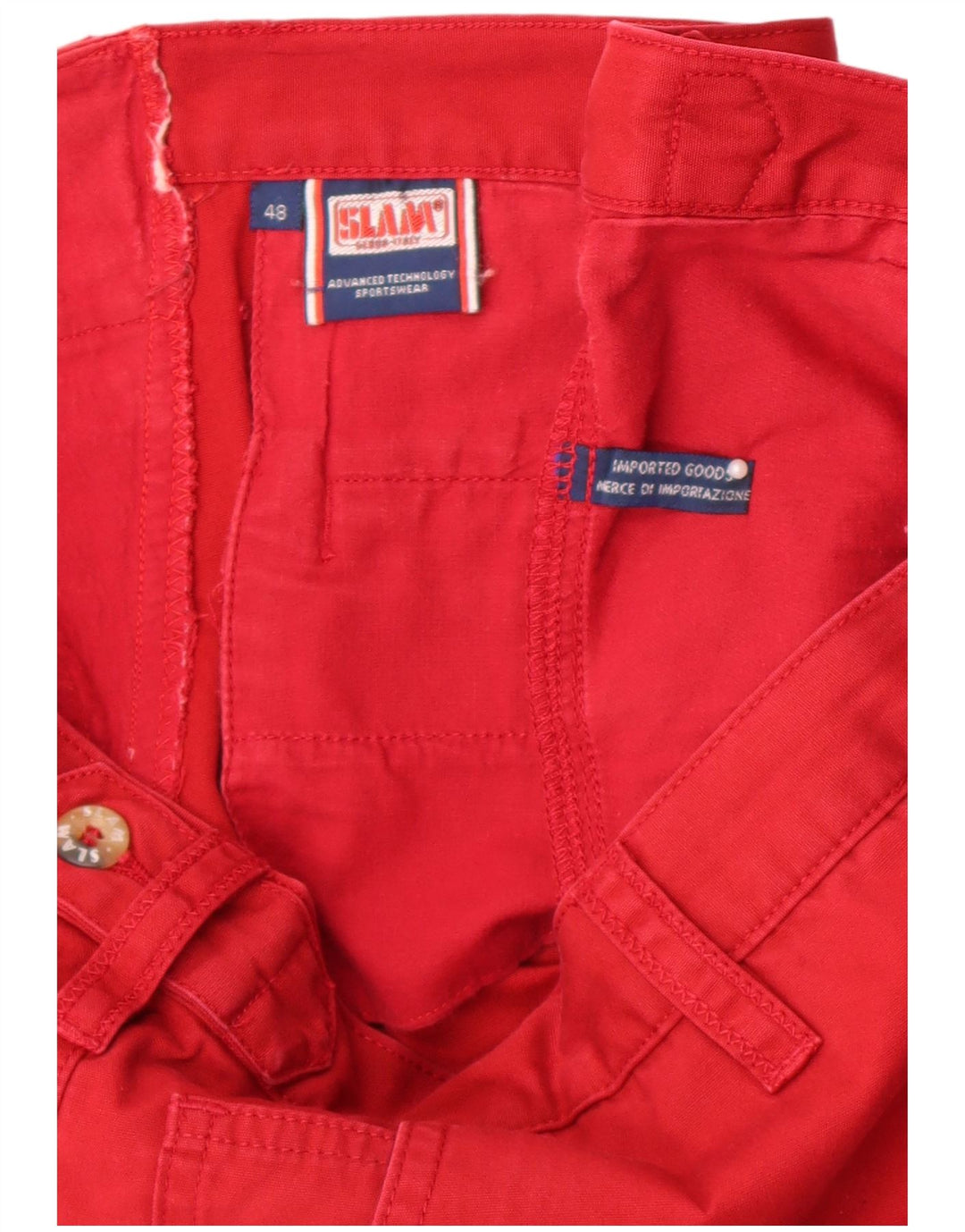 Pantalones chinos rectos Slam para hombre W36 L29 Rojo