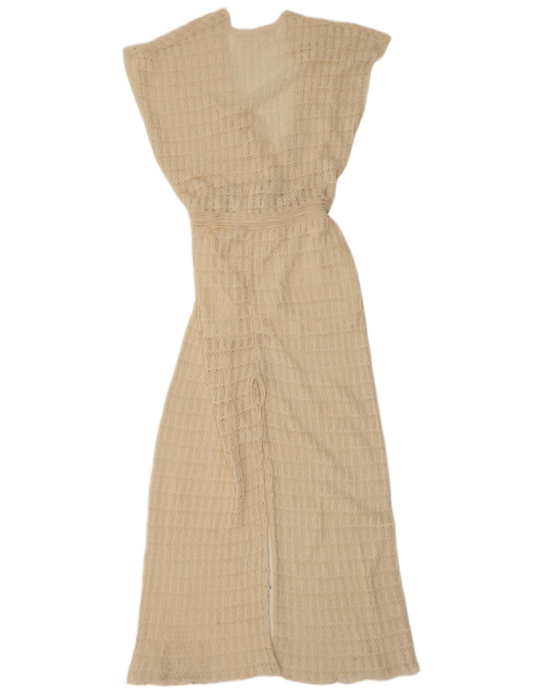 Vintage mujer sin mangas mono Reino Unido 12 Medio Beige