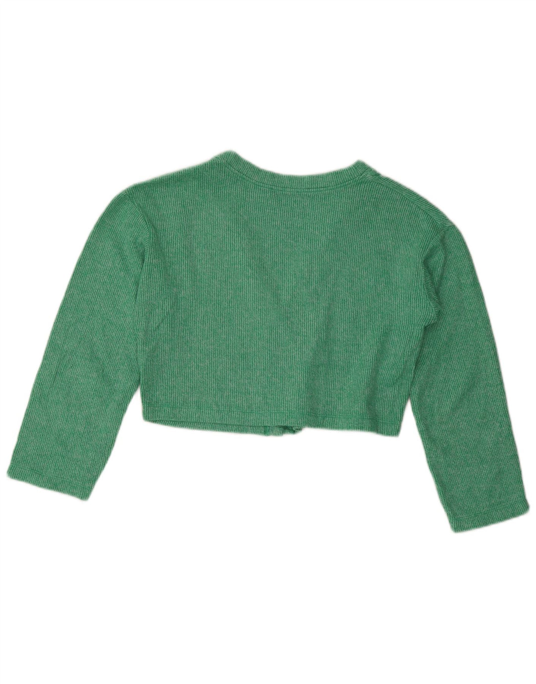 ZARA Mujer Suéter Cárdigan Corto Extragrande UK 10 Small Algodón Verde