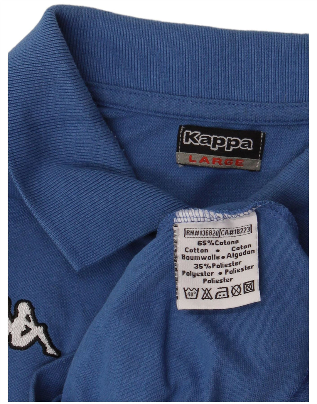 Polo Kappa Hombre Grande Azul Algodón