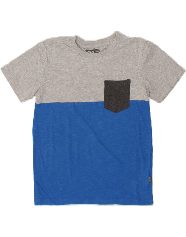 EDDIE BAUER Boys T-Shirt Top 10-11 Years Medium  Grey Colourblock Vintage Eddie Bauer and Second-Hand Eddie Bauer from Messina Hembry 