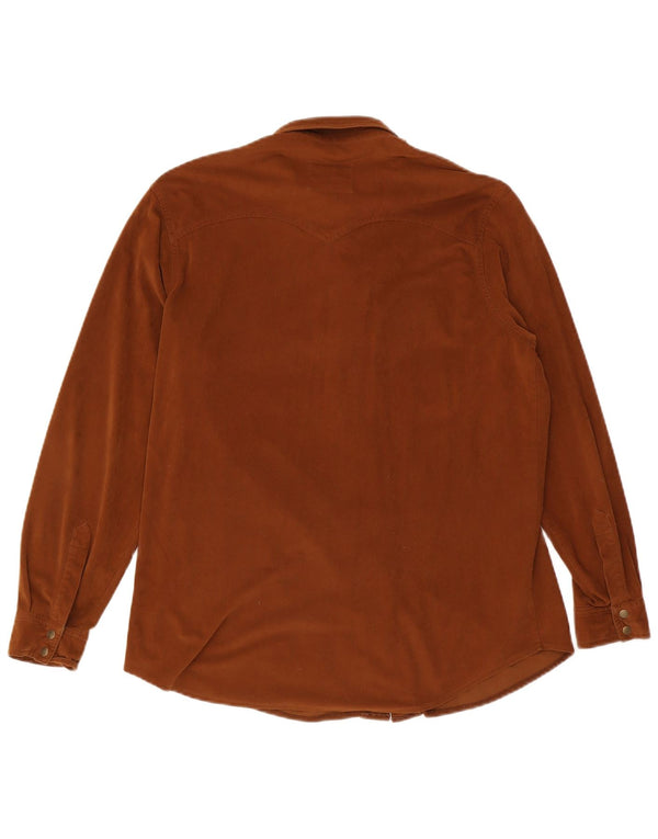 Blusa camisera de terciopelo para mujer Country Casuals IT 42/44 Triacetato marrón medio