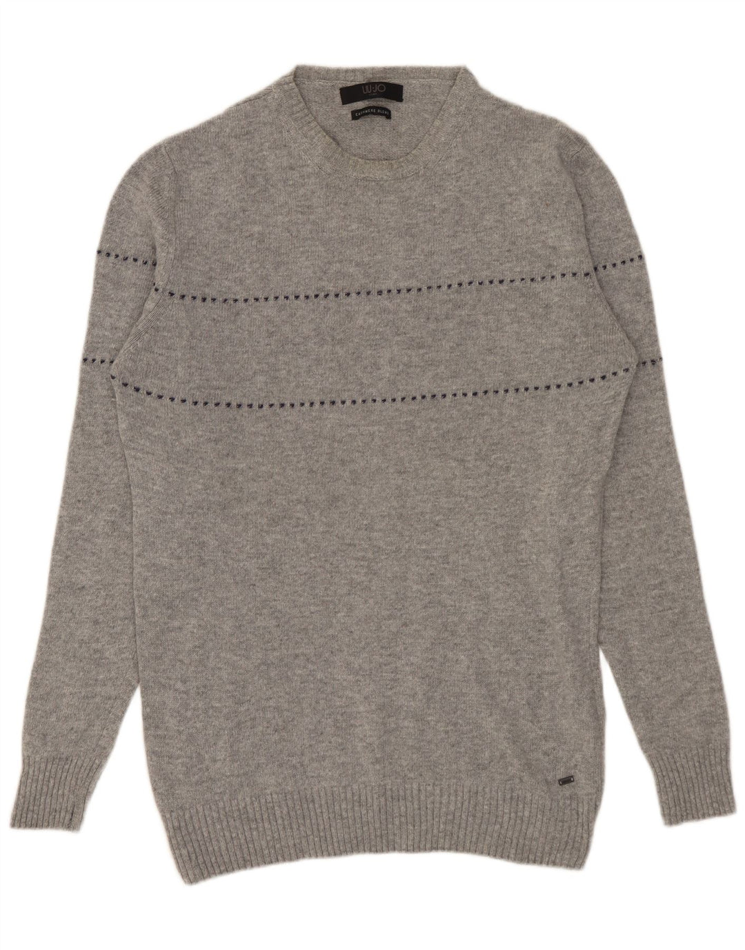 Liu Jo Jersey De Cuello Redondo Para Hombre De Lana A Rayas Gris Grande
