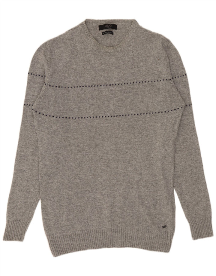Liu Jo Jersey De Cuello Redondo Para Hombre De Lana A Rayas Gris Grande
