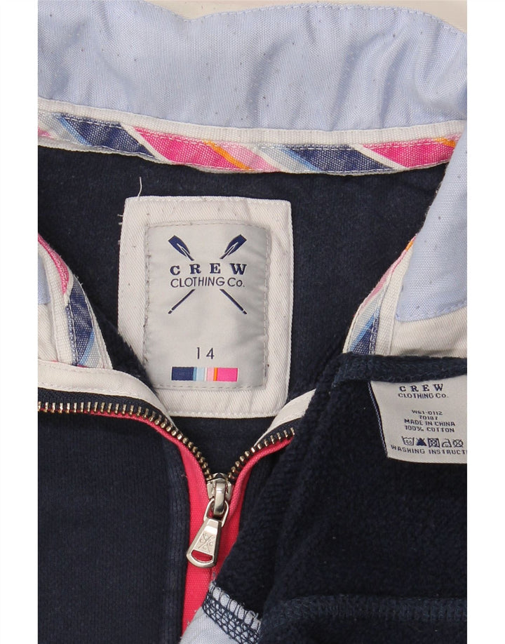 CREW CLOTHING Sudadera con cuello y cremallera para mujer, talla 40, talla grande, azul marino