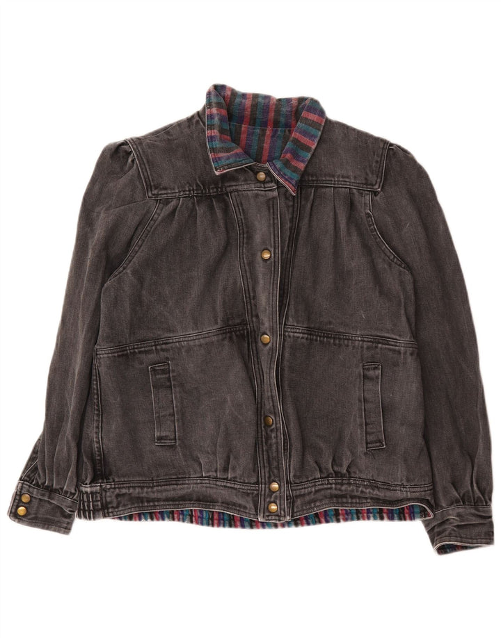 Vintage mujer chaqueta de mezclilla Reino Unido 14 gris medio