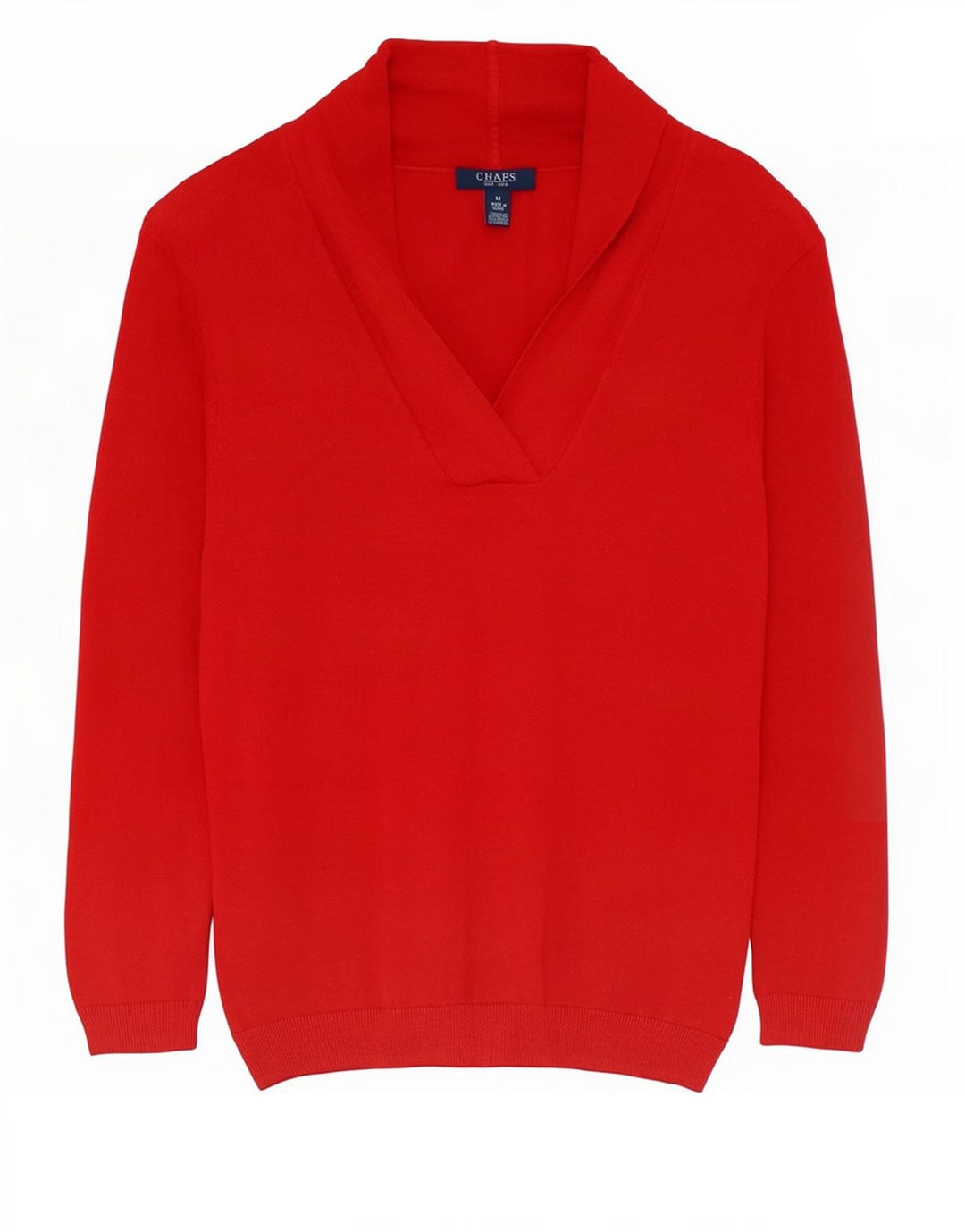 Chaps Suéter con cuello chal para mujer UK 12 Medium Red Silk