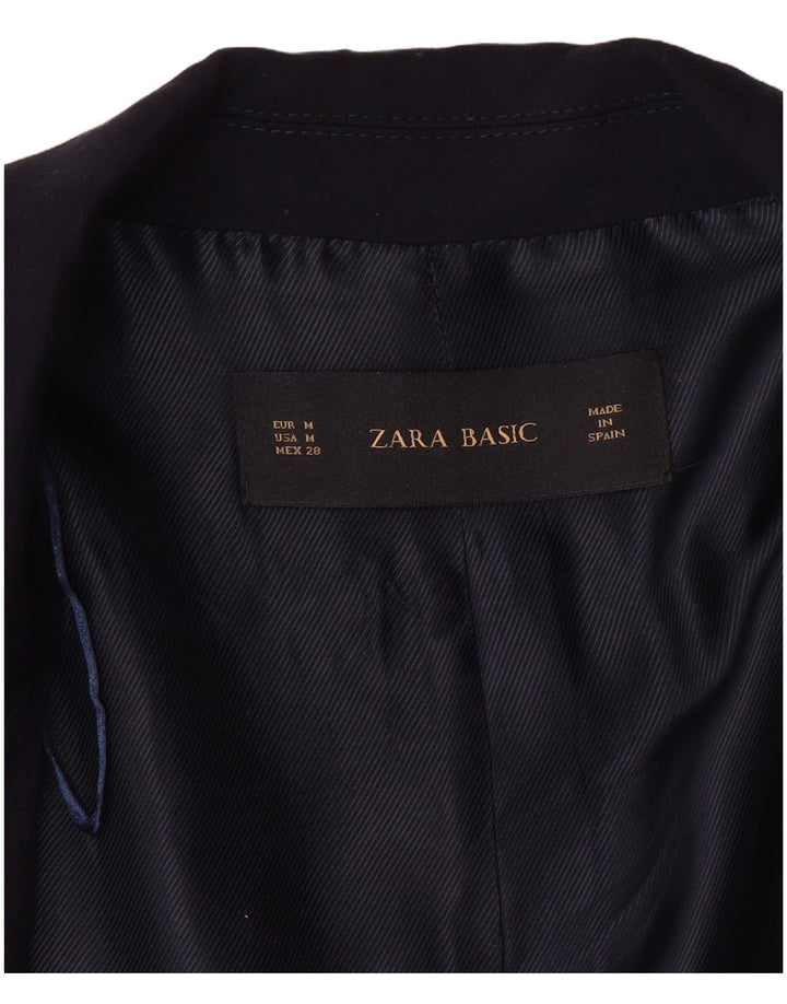 ZARA Womens Open Blazer Jacket UK 14 Medium Navy Blue
