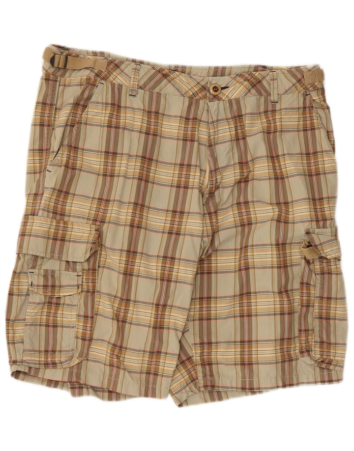 Marlboro Classics Pantalones cortos cargo para hombre W38 XL Algodón a cuadros verdes