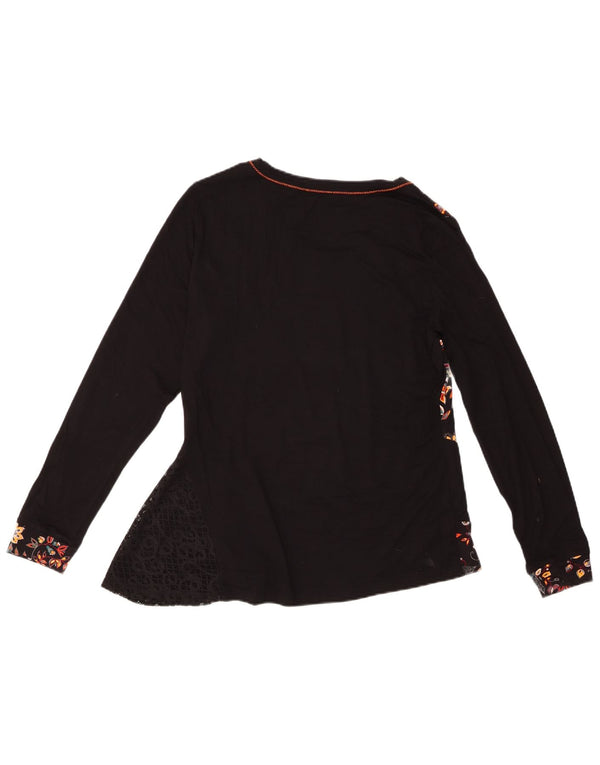 Joe Browns Top para mujer de manga larga UK 44 Viscosa floral negra mediana