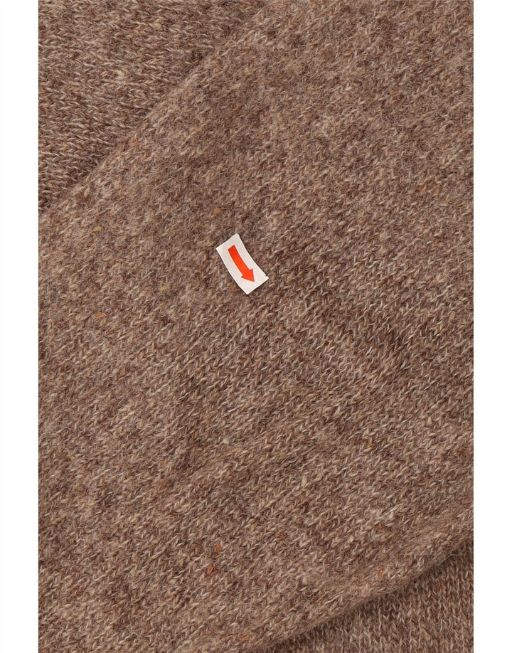 KAPPA Jersey de cuello redondo para hombre, talla 2XL, lana moteada marrón