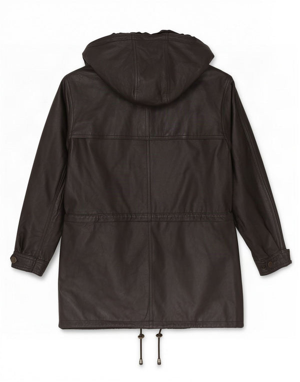Jones New York Abrigo de piel extragrande con capucha para mujer, talla S, color negro