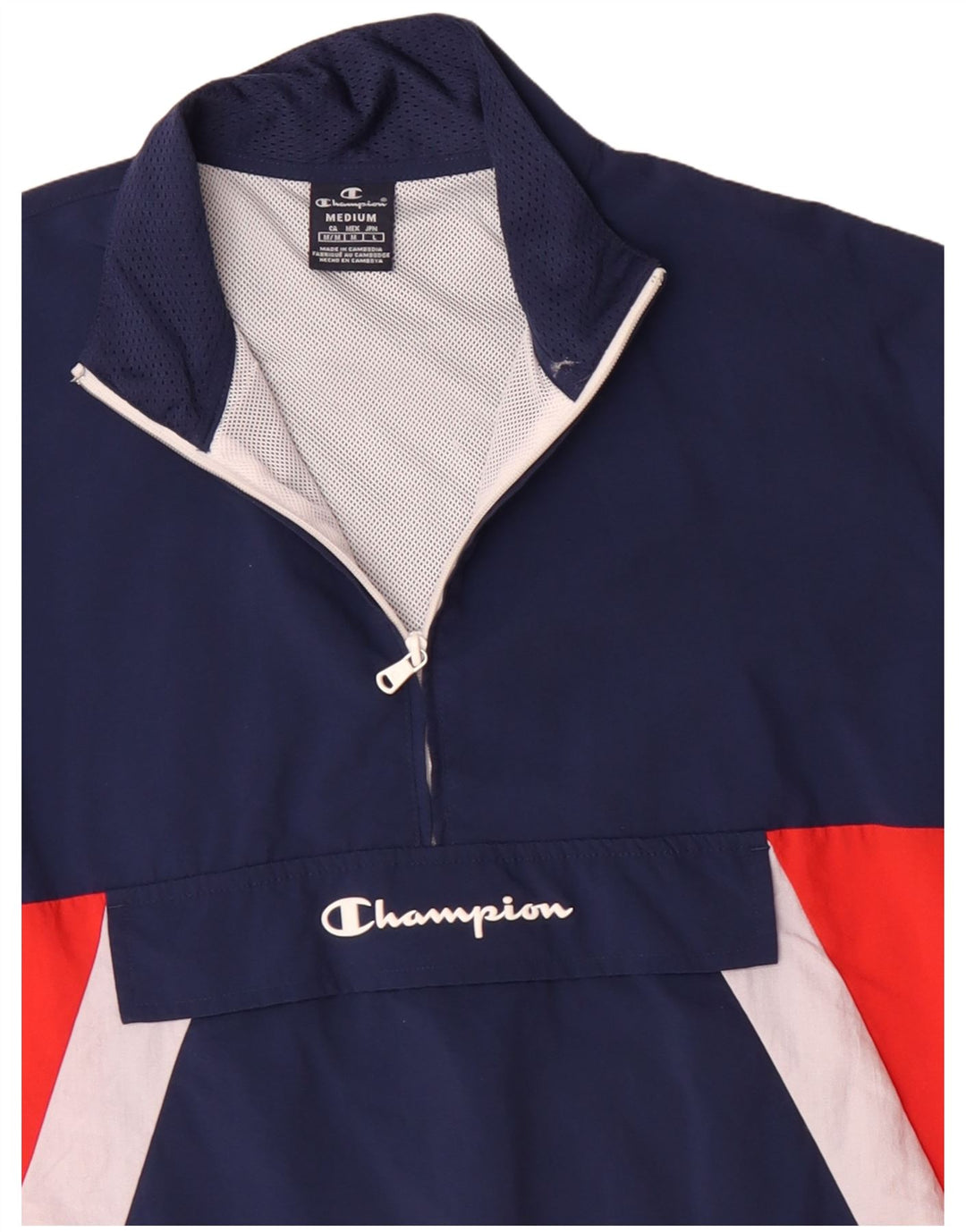 Champion Chaqueta Anorak para hombre UK 38 Medium Azul marino Colorblock Poliamida
