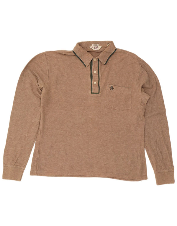 Penguin Hombre Heritage Polo De Manga Larga Slim Fit Algodón Beige Medio