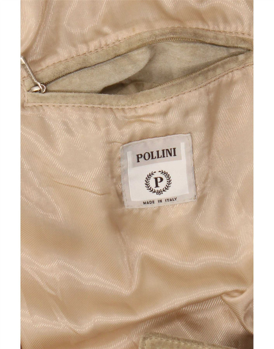 Pollini Chaqueta de ante para hombre UK 38 Cuero verde medio