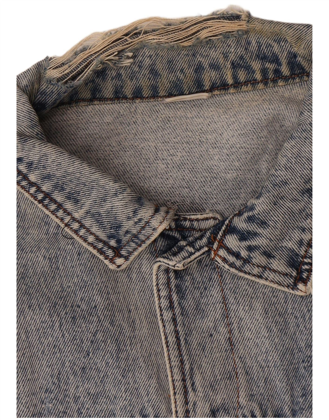 Vintage hombres chaqueta de mezclilla Reino Unido 38 algodón azul medio