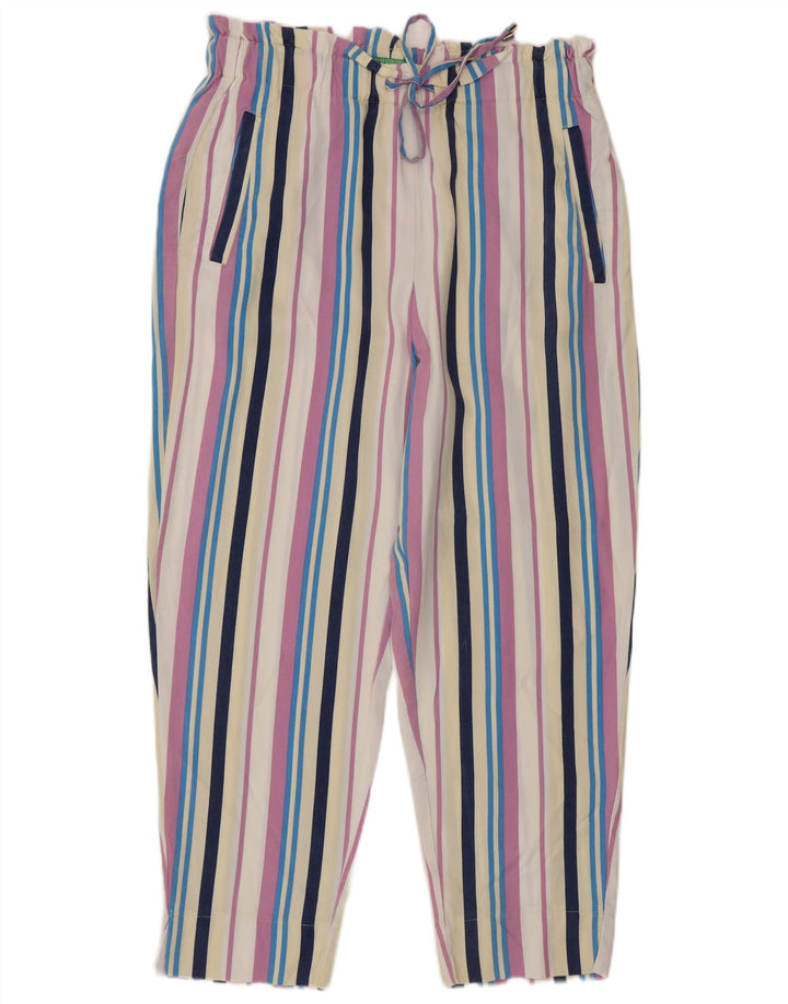 Benetton Pantalón Cropped Mediano W30 L26 Rayas Multicolor