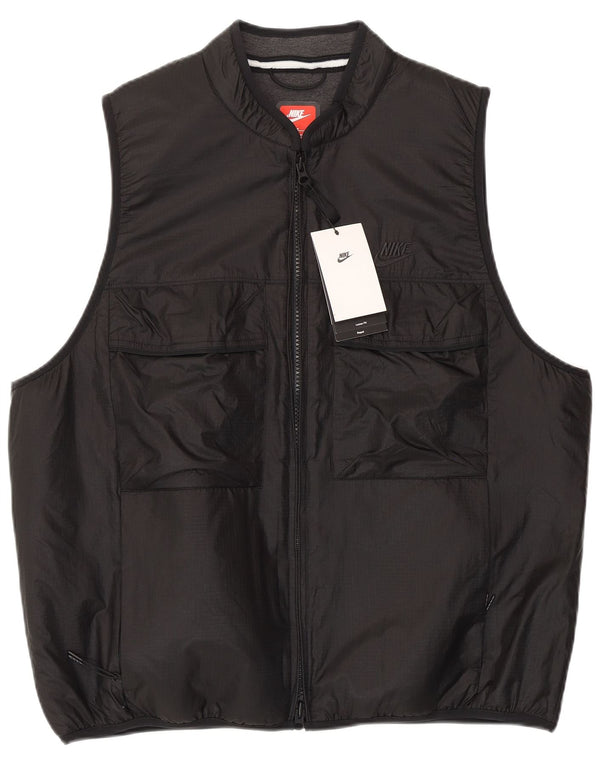 Chaleco acolchado Nike para hombre UK 38 Medium Black Nylon