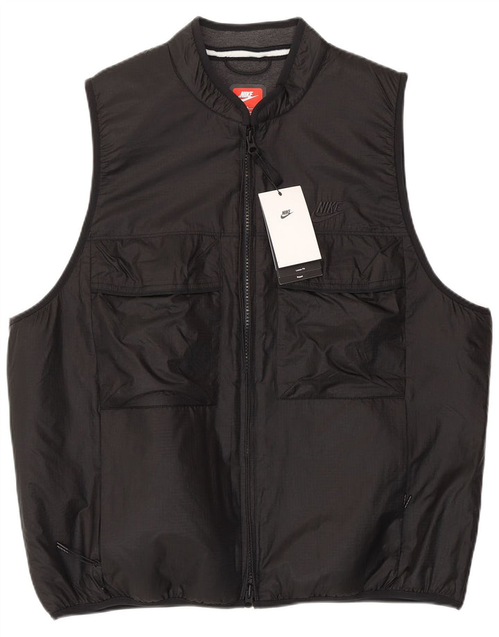 Chaleco acolchado Nike para hombre UK 38 Medium Black Nylon