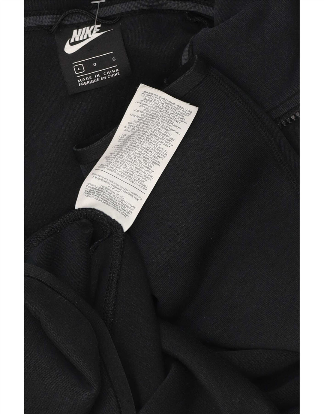 Nike - Sudadera con capucha y cremallera para hombre, talla grande, algodón negro