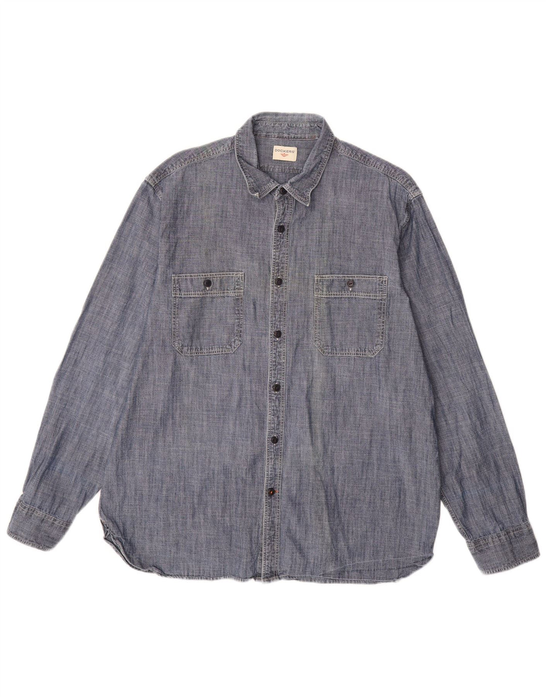 DOCKERS Camisa para hombre grande azul marino