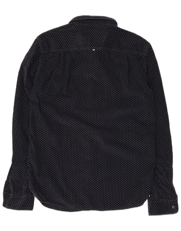 Superdry Camisa De Pana De Algodón Con Manchas De Azul Marino Medio