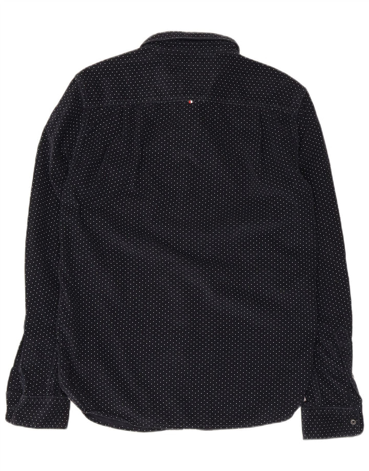 Superdry Camisa De Pana De Algodón Con Manchas De Azul Marino Medio