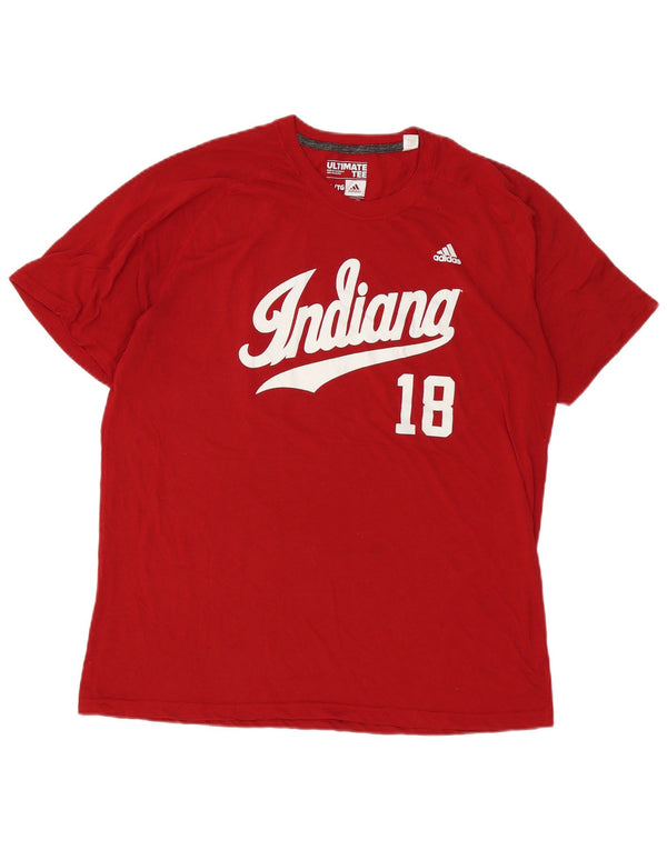 Adidas Hombre Indiana Graphic Camiseta Top XL Poliéster Rojo
