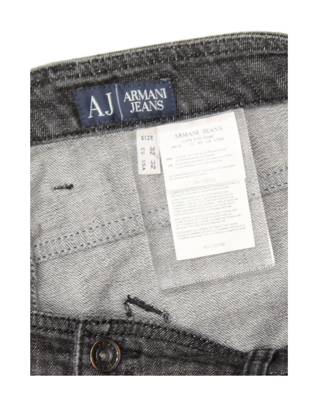 ARMANI Womens Slim Jeans W32 L28 Black Cotton Vintage Armani and Second-Hand Armani from Messina Hembry 