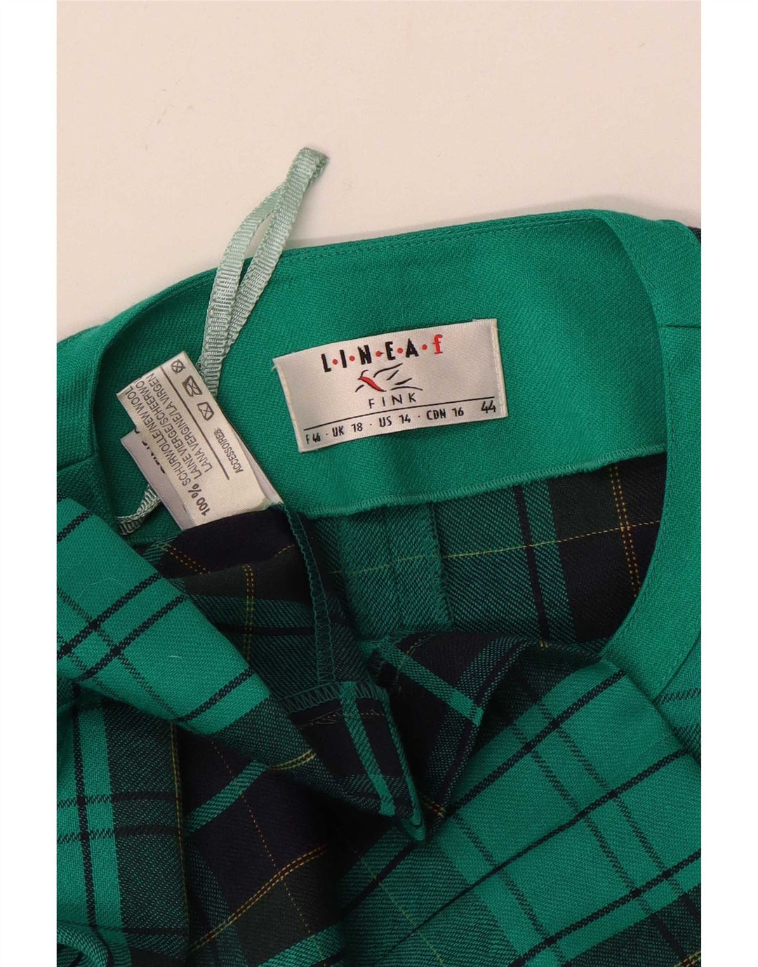 Chaqueta tipo blazer para mujer Fink UK 40 XL Lana virgen a cuadros verdes