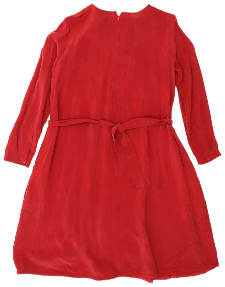 Cos Vestido básico de manga larga para mujer, corte holgado, EU 36, Cupro rojo pequeño