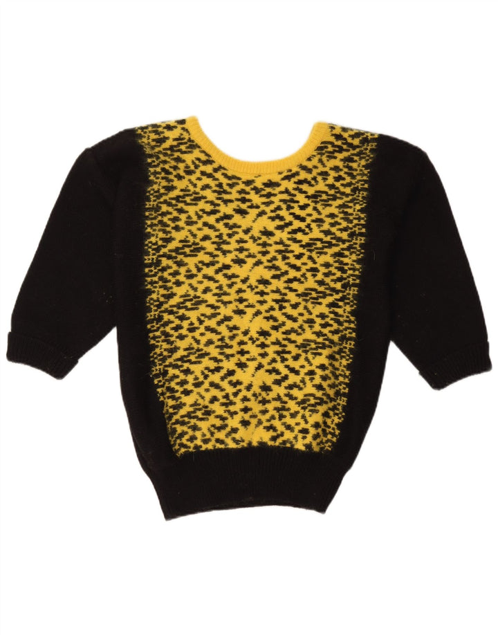 Oui Suéter tipo jersey con cuello en V para mujer UK 44 Medio Negro Colorblock