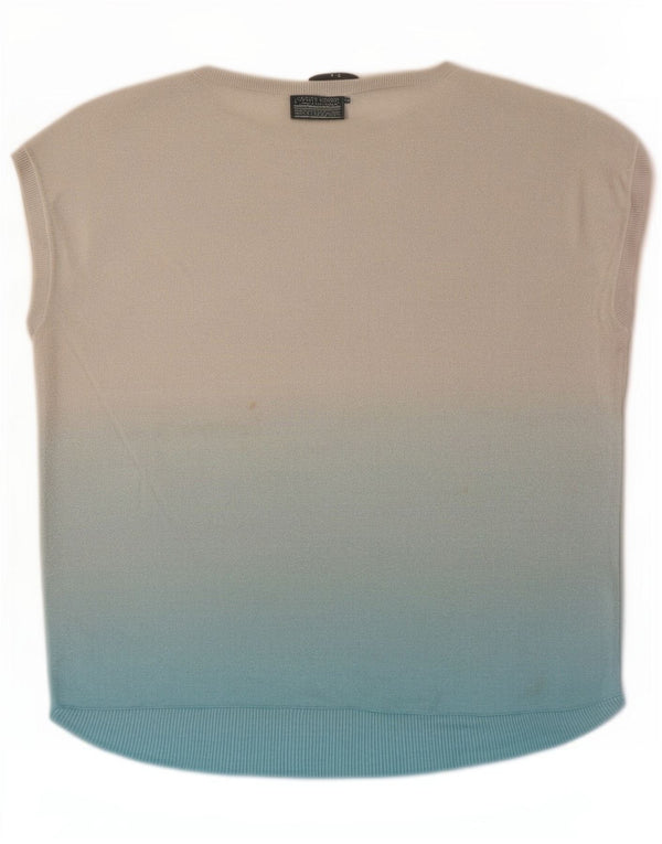 Oasis Top Sin Mangas Extragrande Para Mujer UK 40 Small Gris Colorblock Viscosa