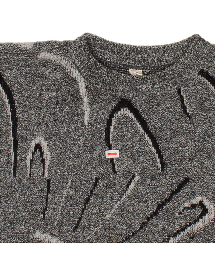 VINTAGE Womens Crew Neck Jumper Sweater EU 48 2XL Grey Polyester Vintage Vintage and Second-Hand Vintage from Messina Hembry 