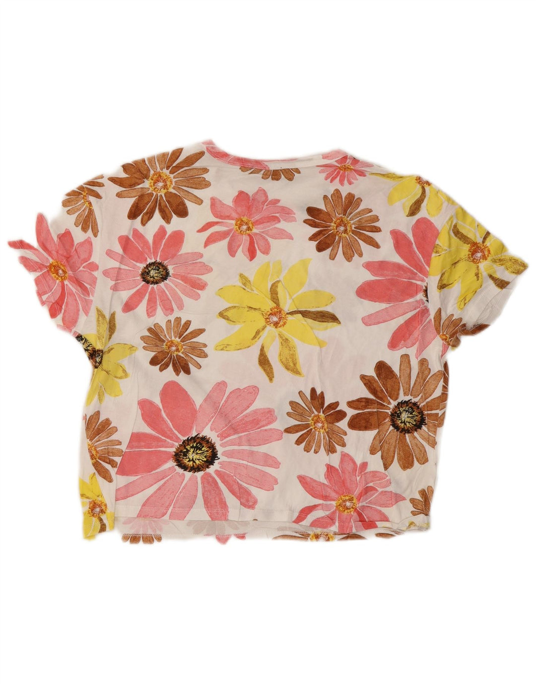 ZARA Camiseta con gráfico extragrande para mujer UK 10 Small Multicolor Floral